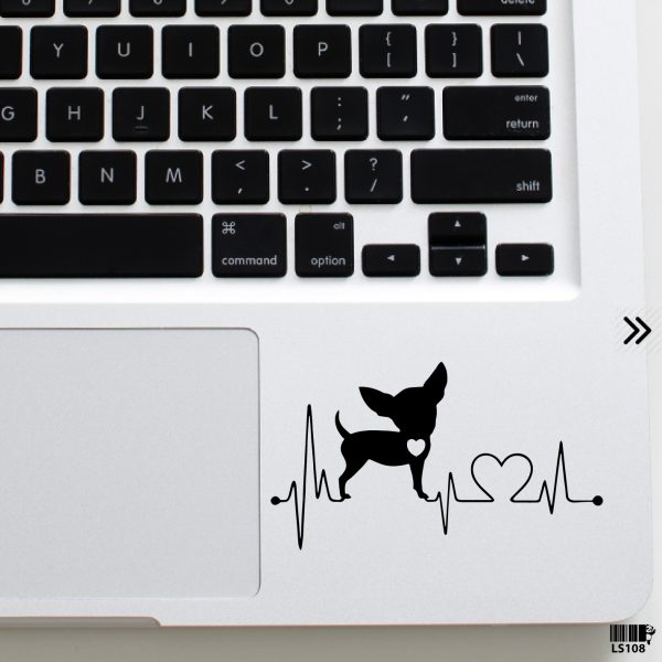 DDecorator Cute Dog & Heartbeat Laptop Sticker Vinyl Decal Removable Laptop Stickers For Any Kind of Laptop - LS108 - DDecorator