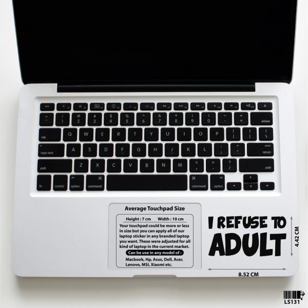 DDecorator Refuse To Stop Laptop Sticker Vinyl Decal Removable Laptop Stickers For Any Kind of Laptop - LS131 - DDecorator