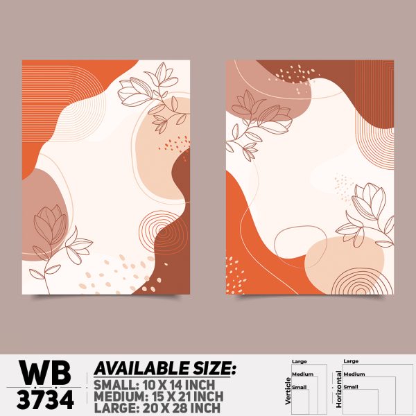 DDecorator Flower And Leaf ArtWork (Set of 3) Wall Canvas Wall Poster Wall Board - 3 Size Available - WB3734 - DDecorator