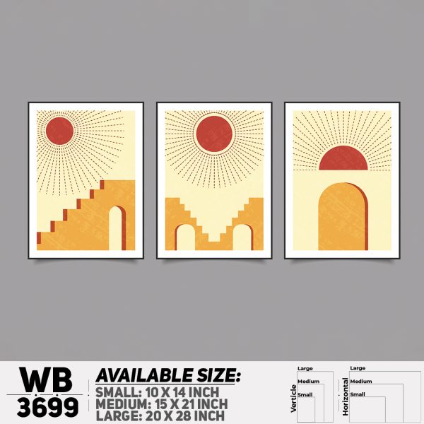 DDecorator Landscape Horizon Art (Set of 3) Wall Canvas Wall Poster Wall Board - 3 Size Available - WB3699 - DDecorator