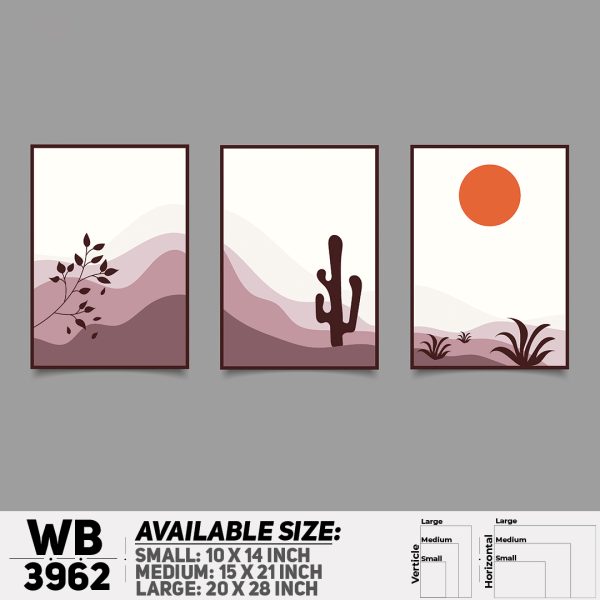 DDecorator Landscape Horizon Art (Set of 3) Wall Canvas Wall Poster Wall Board - 3 Size Available - WB3962 - DDecorator