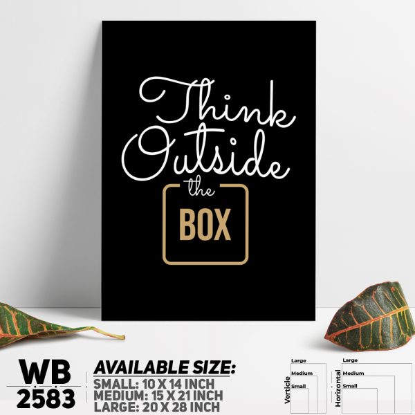 DDecorator Think Outside The Box - Motivational Wall Canvas Wall Poster Wall Board - 3 Size Available - WB2583 - DDecorator