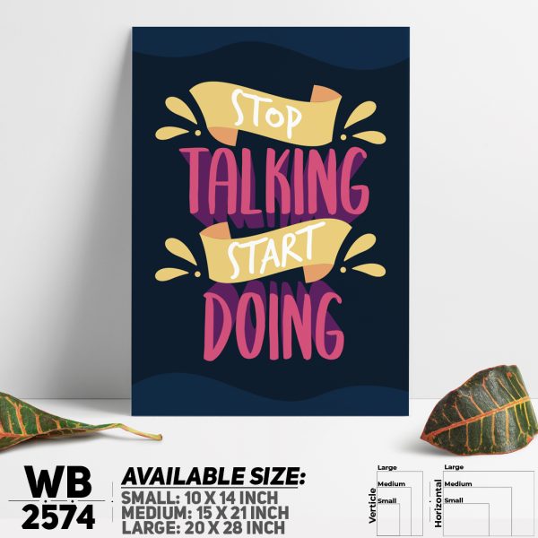 DDecorator Stop Talking Start Doing - Motivational Wall Canvas Wall Poster Wall Board - 3 Size Available - WB2574 - DDecorator