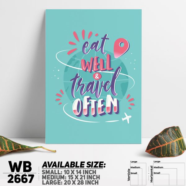 DDecorator Eat Well & Travel - Motivational Wall Canvas Wall Poster Wall Board - 3 Size Available - WB2667 - DDecorator