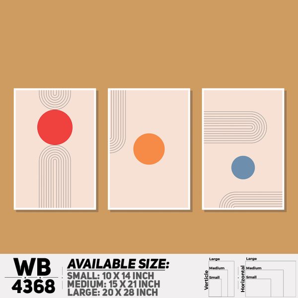 DDecorator Abstract Art (Set of 3) Wall Canvas Wall Poster Wall Board - 3 Size Available - WB4368 - DDecorator