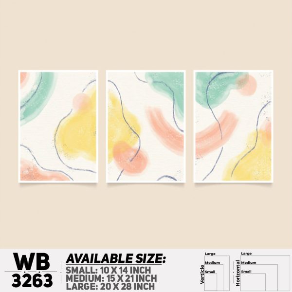 DDecorator Modern Abstract ArtWork (Set of 3) Wall Canvas Wall Poster Wall Board - 3 Size Available - WB3263 - DDecorator