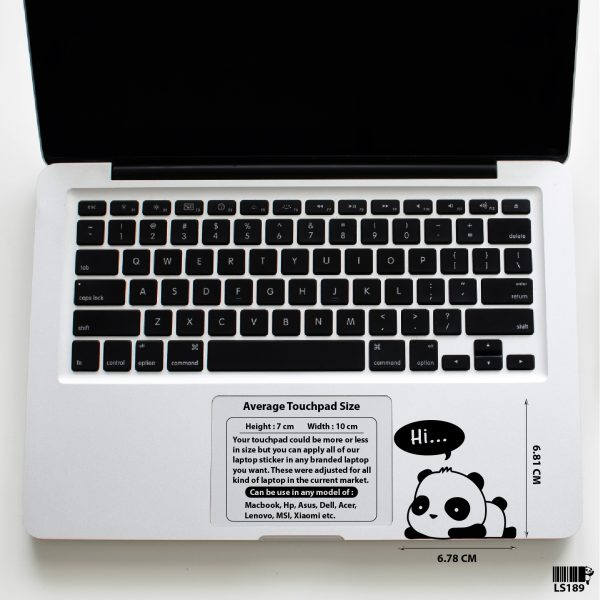 DDecorator Baby Panda Saying Hi Laptop Sticker Vinyl Decal Removable Laptop Stickers For Any Kind of Laptop - LS189 - DDecorator