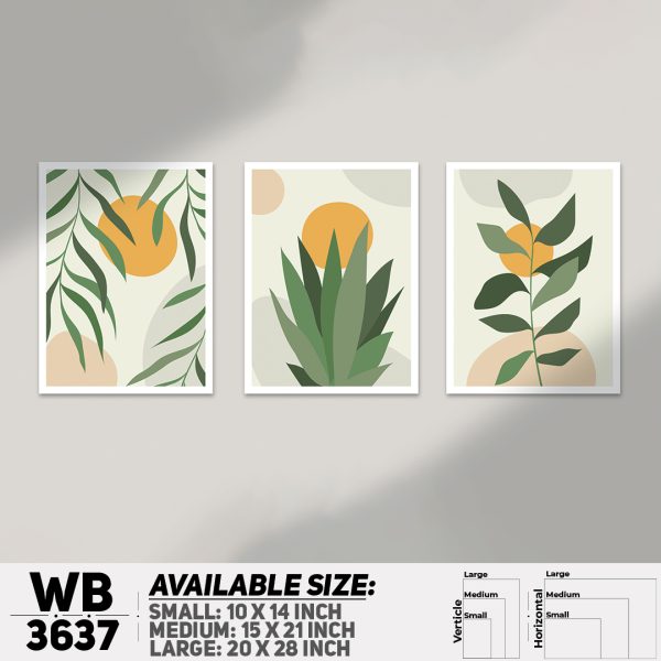 DDecorator Leaf ArtWork (Set of 3) Wall Canvas Wall Poster Wall Board - 3 Size Available - WB3637 - DDecorator