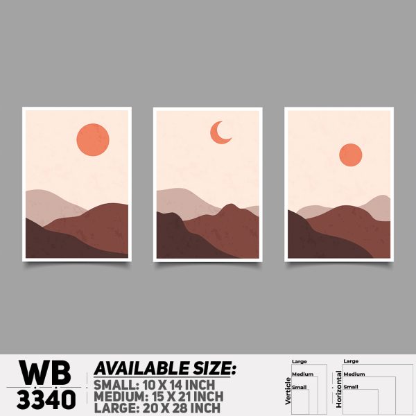 DDecorator Landscape Mountain (Set of 3) Wall Canvas Wall Poster Wall Board - 3 Size Available - WB3340 - DDecorator