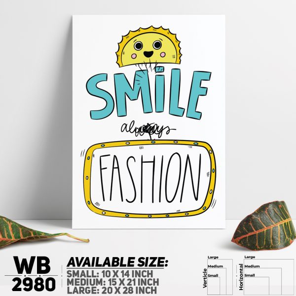 DDecorator Smile Always Fashion - Motivational Wall Canvas Wall Poster Wall Board - 3 Size Available - WB2980 - DDecorator