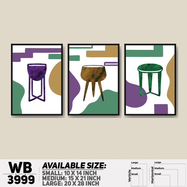 DDecorator Creative Abstract Art (Set of 3) Wall Canvas Wall Poster Wall Board - 3 Size Available - WB3999 - DDecorator