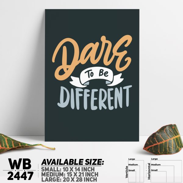 DDecorator Dare to Be Different - Motivational Wall Canvas Wall Poster Wall Board - 3 Size Available - WB2447 - DDecorator
