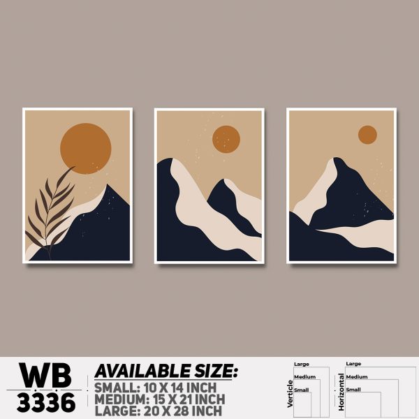 DDecorator Landscape Mountain (Set of 3) Wall Canvas Wall Poster Wall Board - 3 Size Available - WB3336 - DDecorator