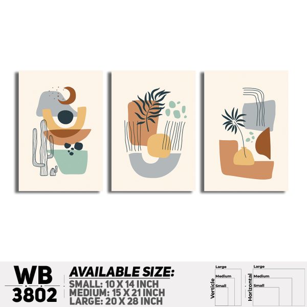 DDecorator Abstract ArtWork (Set of 3) Wall Canvas Wall Poster Wall Board - 3 Size Available - WB3802 - DDecorator