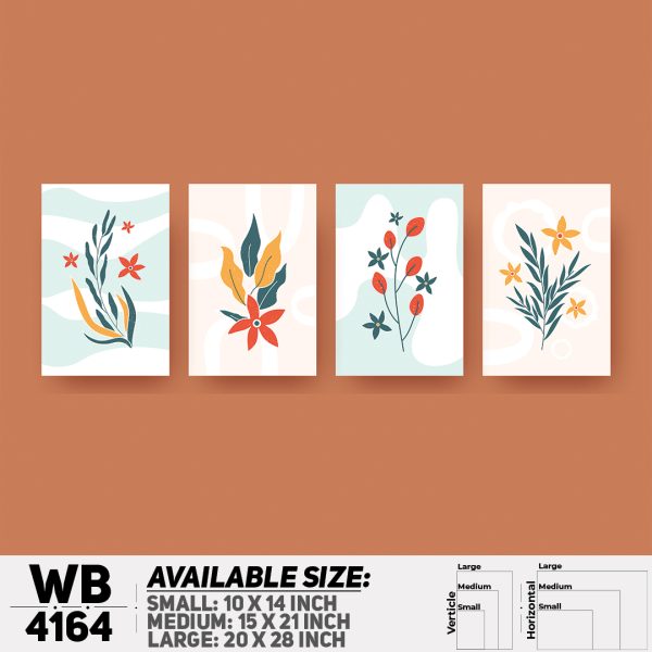 DDecorator Flower & Leaf (Set of 4) Wall Canvas Wall Poster Wall Board - 3 Size Available - WB4164 - DDecorator
