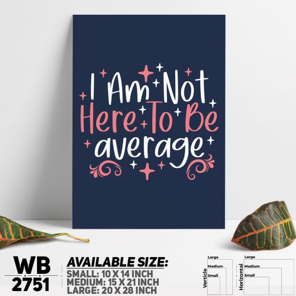 DDecorator Don't Be Average - Motivational Wall Canvas Wall Poster Wall Board - 3 Size Available - WB2751 - DDecorator