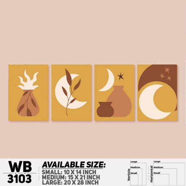 DDecorator Modern Leaf ArtWork (Set of 4) Wall Canvas Wall Poster Wall Board - 3 Size Available - WB3103 - DDecorator