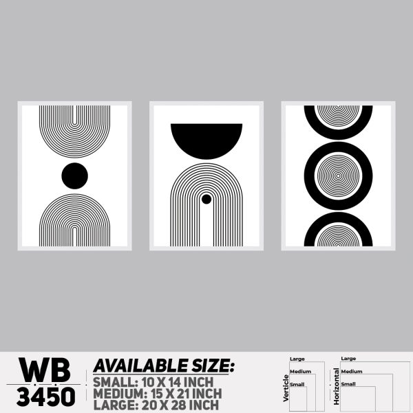 DDecorator Abstract ArtWork (Set of 3) Wall Canvas Wall Poster Wall Board - 3 Size Available - WB3450 - DDecorator