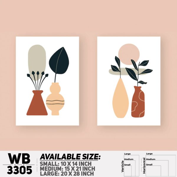 DDecorator Modern Leaf ArtWork (Set of 2) Wall Canvas Wall Poster Wall Board - 3 Size Available - WB3305 - DDecorator