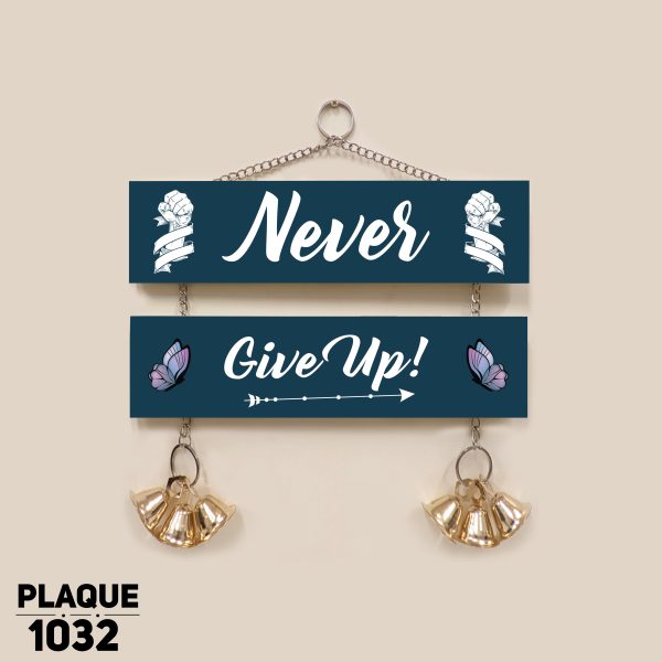 DDecorator Never Give Up Wall Hanging Wall Plaque Wall Decoration Wall Canvas For Wall Home Decoration - PLAQUE1032 - DDecorator
