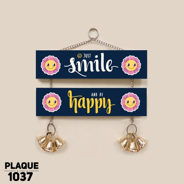 DDecorator Just Smile And Be Happy Wall Hanging Wall Plaque Wall Decoration Wall Canvas For Wall Home Decoration - PLAQUE1037 - DDecorator
