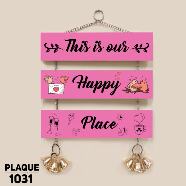 DDecorator Our Happy Place Wall Hanging Wall Plaque Wall Decoration Wall Canvas For Wall Home Decoration - PLAQUE1031 - DDecorator