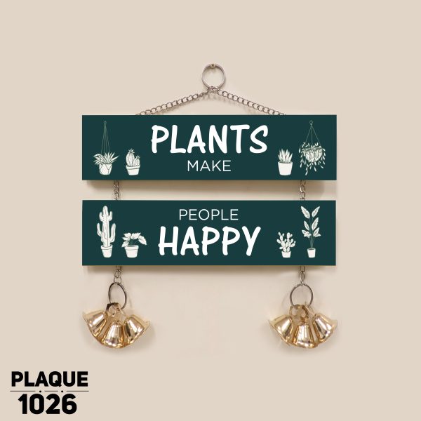 DDecorator Plants Makes People Happy Wall Hanging Wall Plaque Wall Decoration Wall Canvas For Wall Home Decoration - PLAQUE1026 - DDecorator