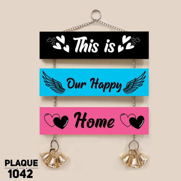 DDecorator Our Happy Home Wall Hanging Wall Plaque Wall Decoration Wall Canvas For Wall Home Decoration - PLAQUE1042 - DDecorator