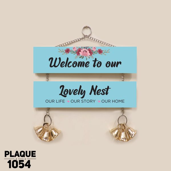 DDecorator Welcome Lovely Nest Wall Hanging Wall Plaque Wall Decoration Wall Canvas For Wall Home Decoration - PLAQUE1054 - DDecorator