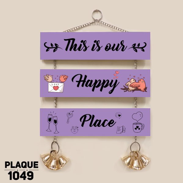 DDecorator Happly Place Wall Hanging Wall Plaque Wall Decoration Wall Canvas For Wall Home Decoration - PLAQUE1049 - DDecorator