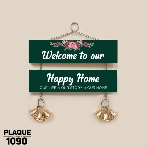 DDecorator Welcome To Our Happy Home Wall Hanging Wall Plaque Wall Decoration Wall Canvas For Wall Home Decoration - PLAQUE1090 - DDecorator