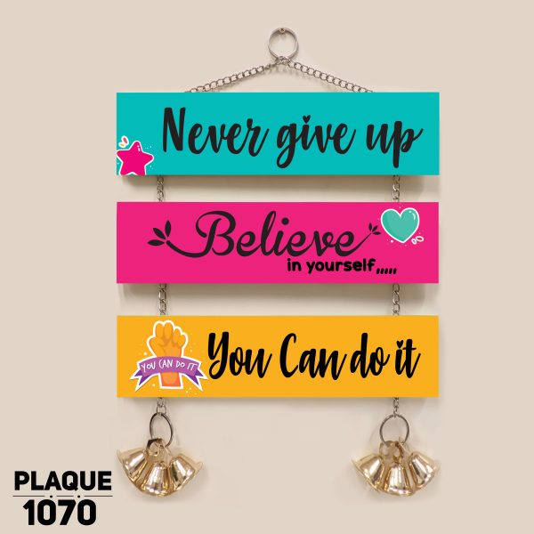 DDecorator Never Give Up Wall Hanging Wall Plaque Wall Decoration Wall Canvas For Wall Home Decoration - PLAQUE1070 - DDecorator