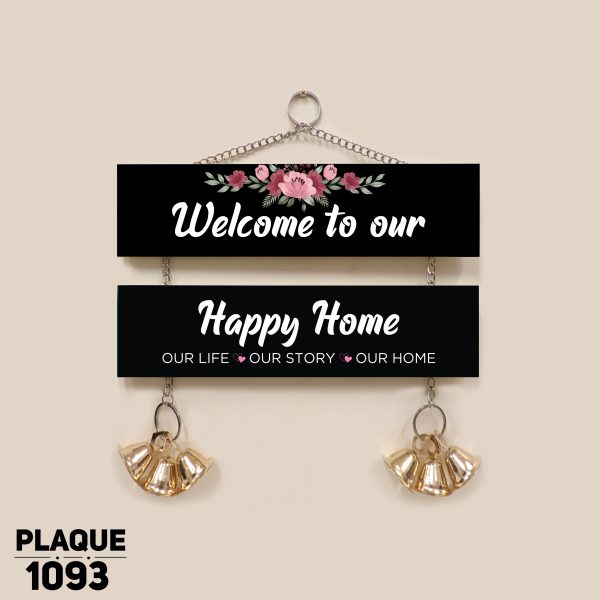 DDecorator Welcome To Our Happy Home Wall Hanging Wall Plaque Wall Decoration Wall Canvas For Wall Home Decoration - PLAQUE1093 - DDecorator