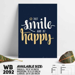 DDecorator Sime & Happy - Motivational Wall Decoration And Home Decoration PVC Wall Board And Wall Canvas - WB2092